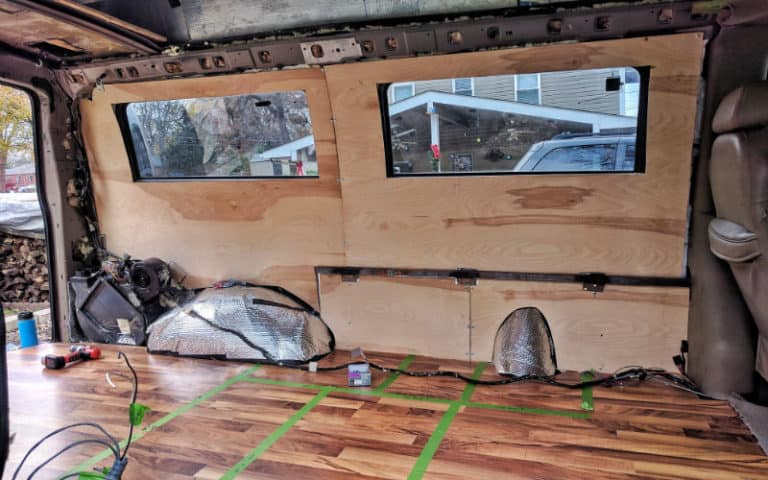 DIY Van Conversion: Installing Plywood Walls in Our Van