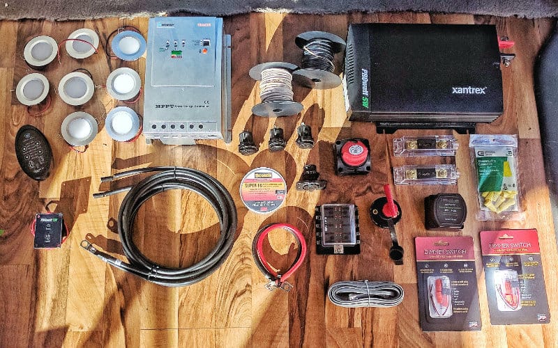 all the electrical components for our van build
