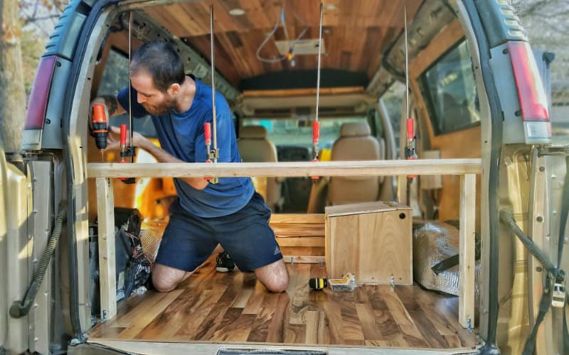Badass Pullout Bed Frame Design, Small Van Bed Ideas