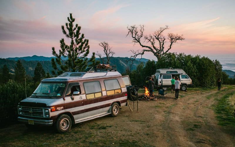 vans at sunset