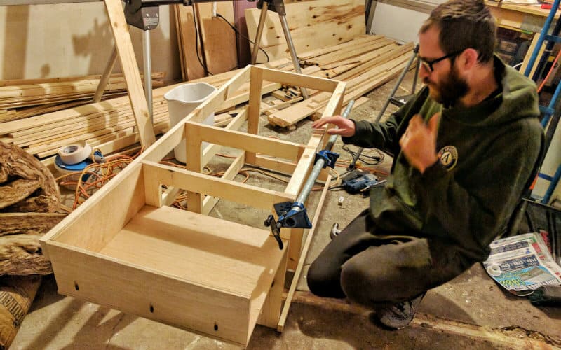 constructed cabinet frame