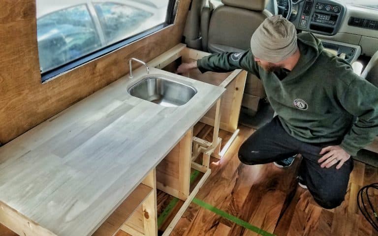 How We Made Custom Kitchen Cabinets for Our DIY Van Build