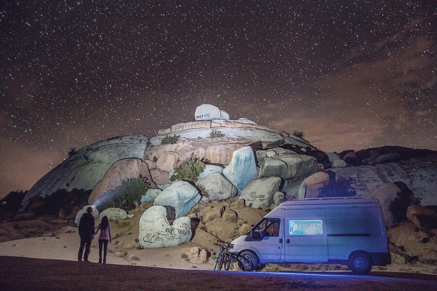 rocks at night