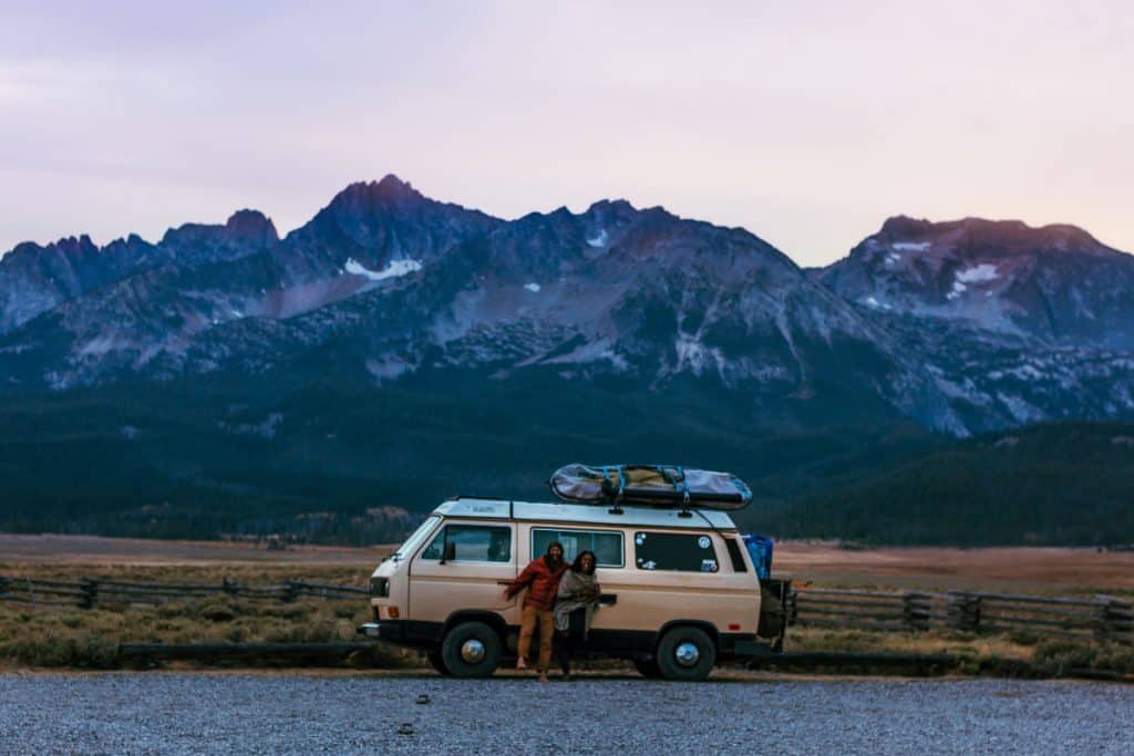 van and mountain