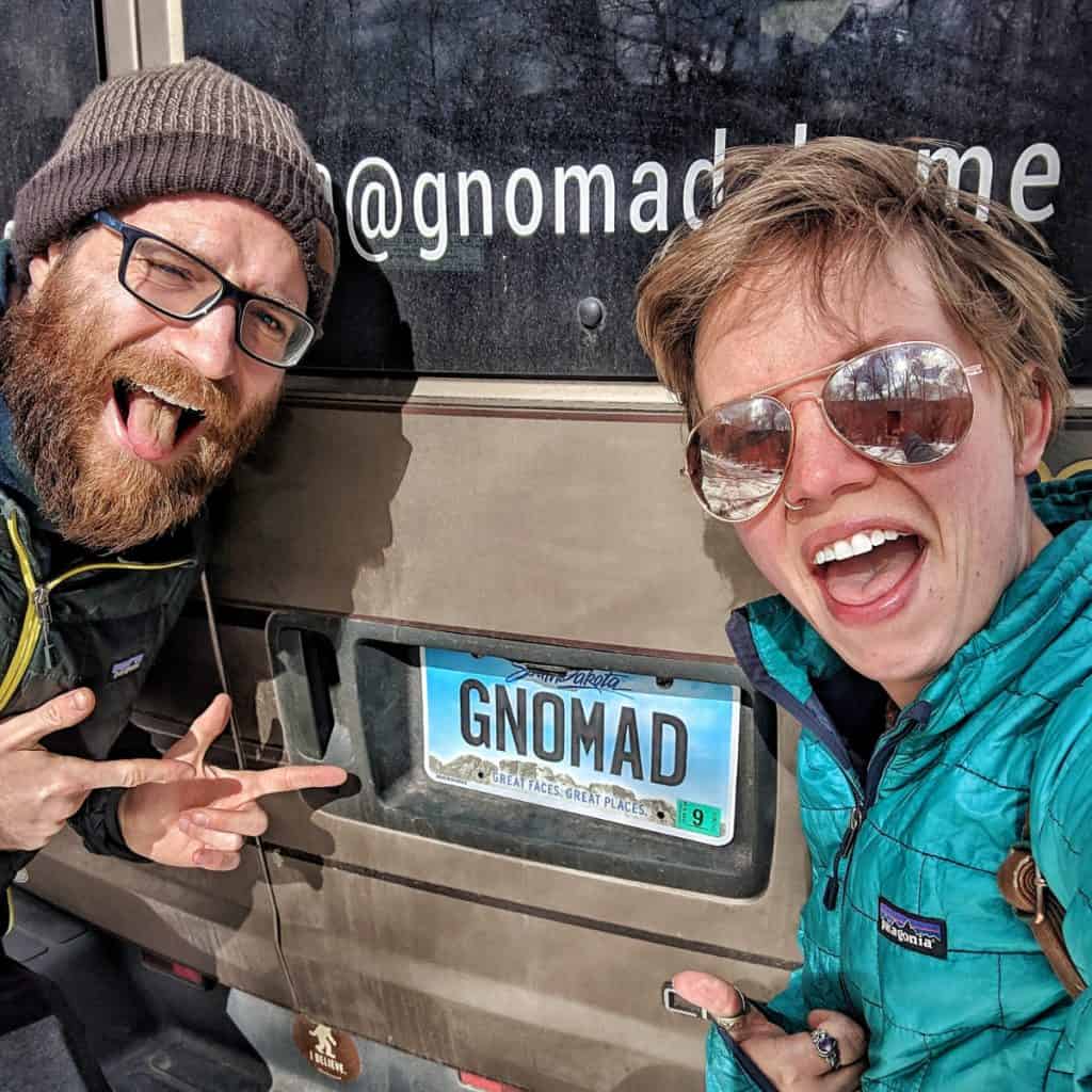 John and Jayme showing off their new South Dakota license plates