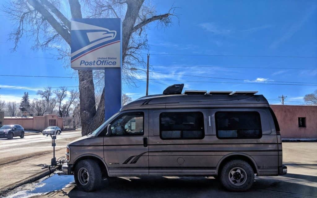 vanlife mail and packages on the road