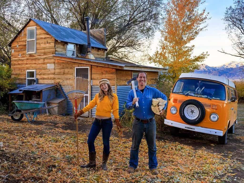 couple working on a farm