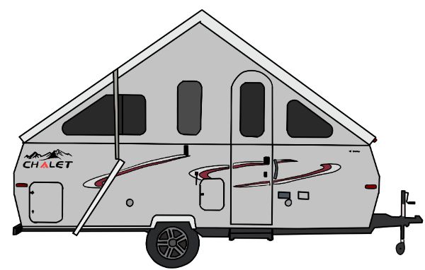 A frame pop up trailer