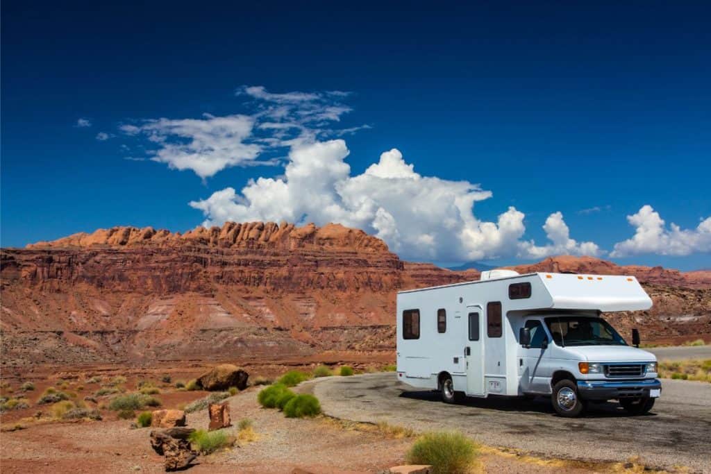 big class c in the red rock desert