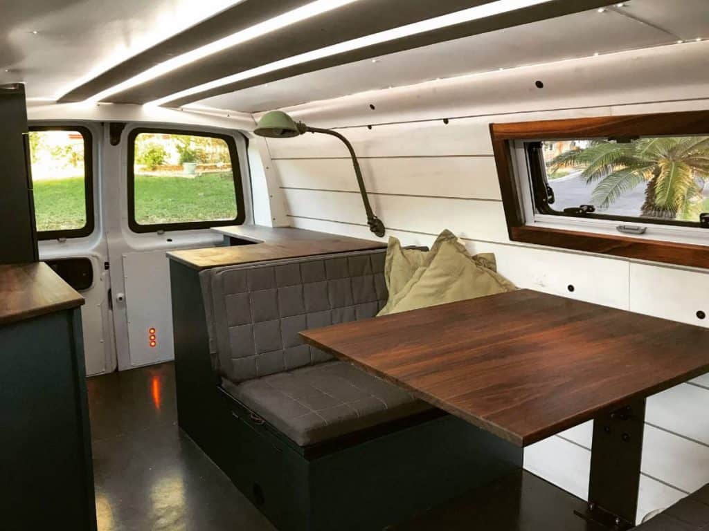 An interior shot of the van.