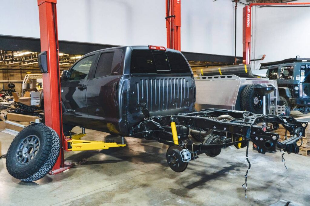 Toyota truck with truck bed removed