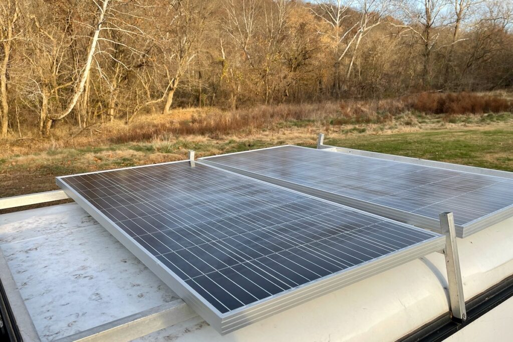 BougeRV solar panel mounted on toyota tundra top view