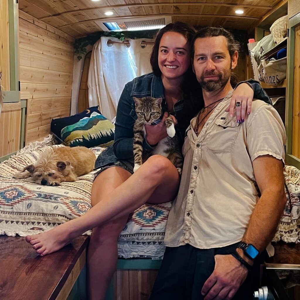 @wayfinderchronicles ford camper van with wooden interior