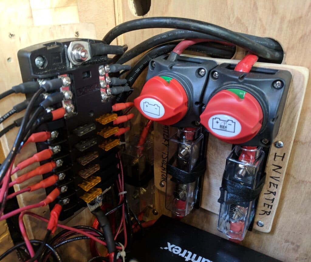 van life electrical system close up