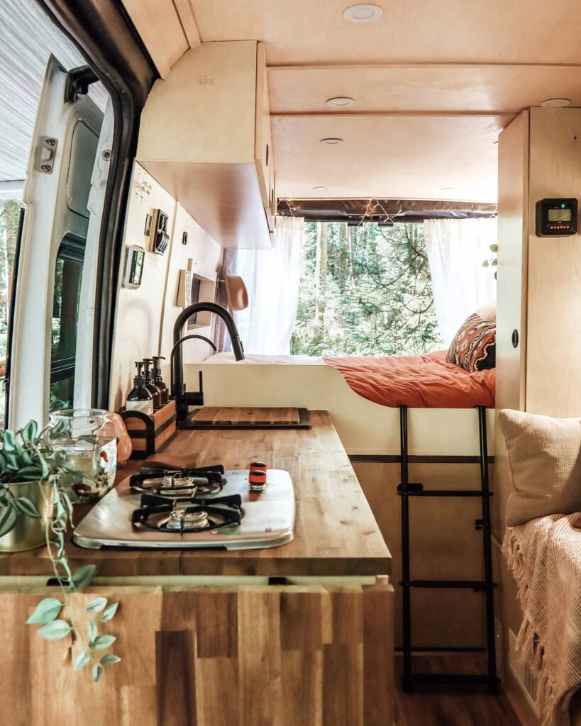 @emsvanlife View inside ram promaster camper van