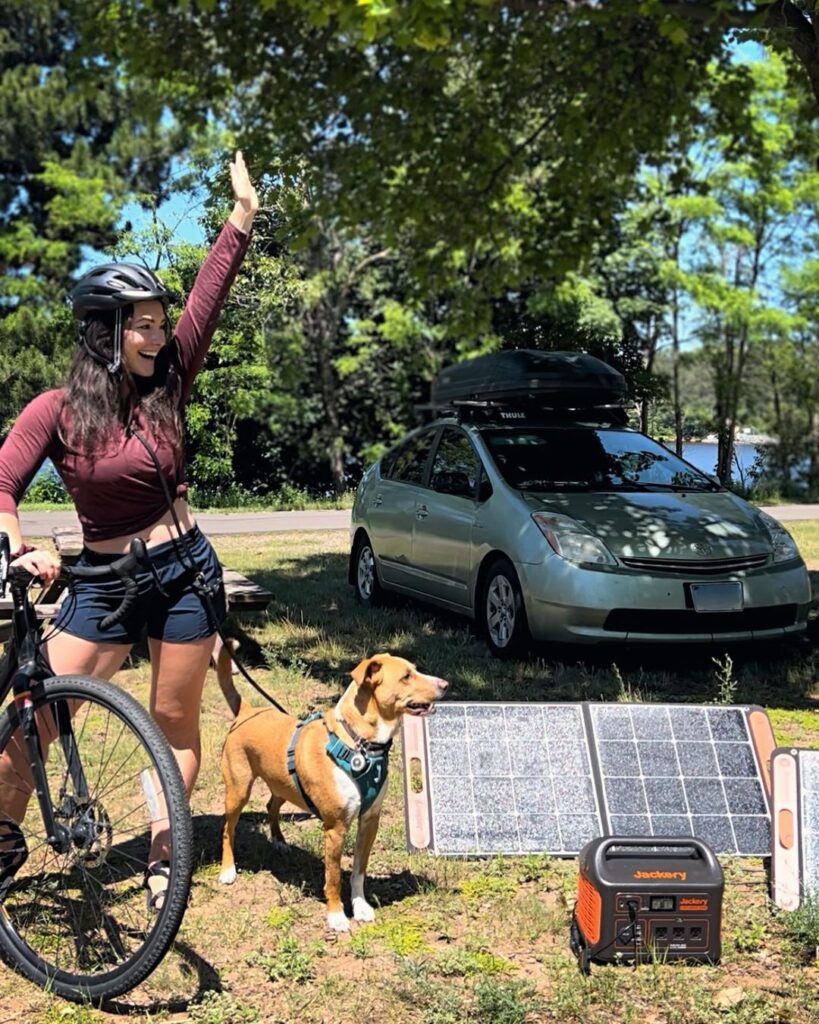 @nikkidelventhal car converted to camper parked near the road