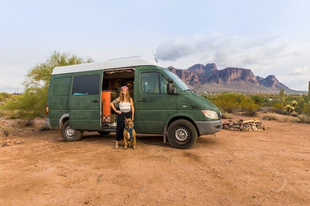 @aimless.amber sprinter van camper side view