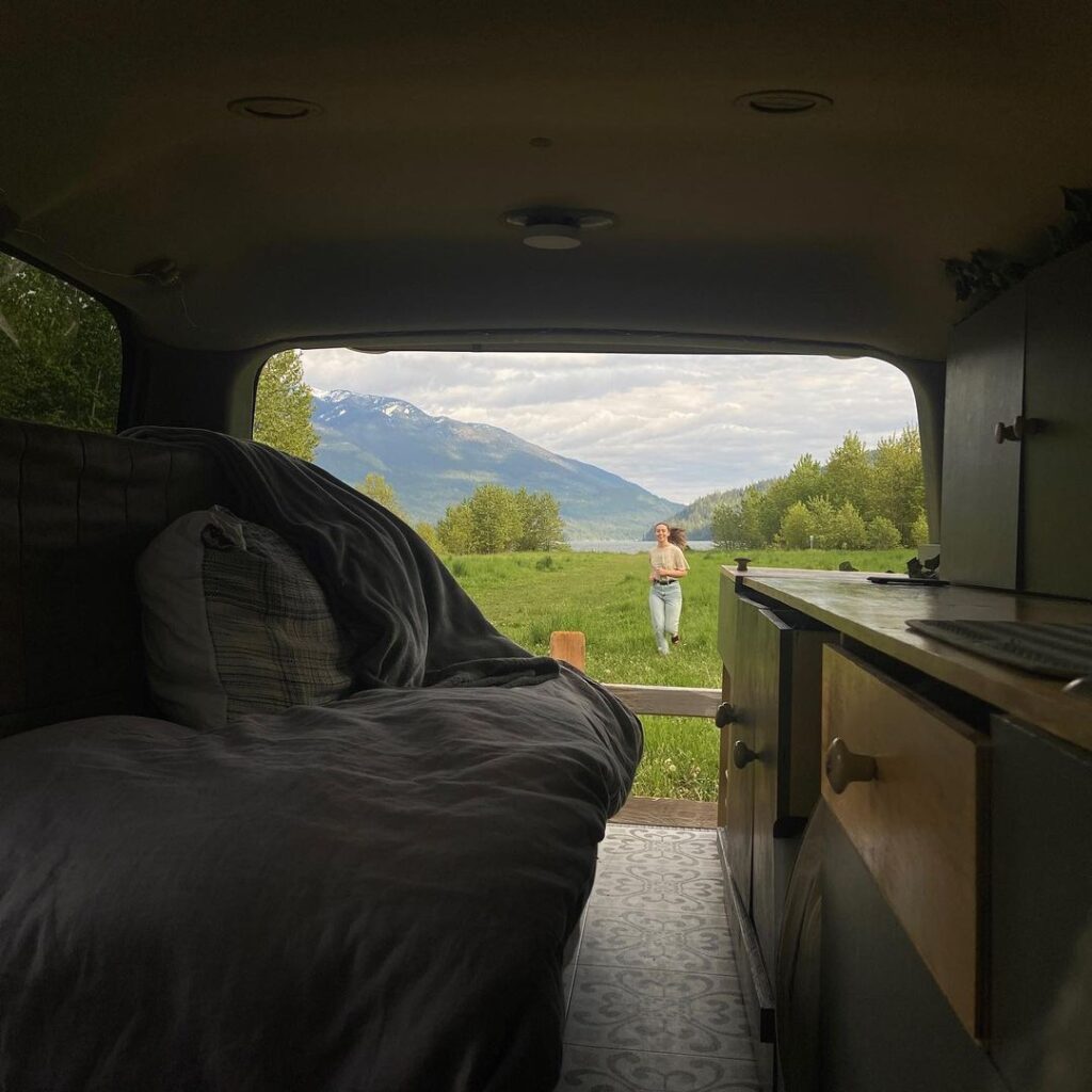 @meganclaarke Interior of an suv converted to camper