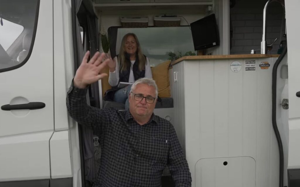 Ady and Teresa in their sprinter van home