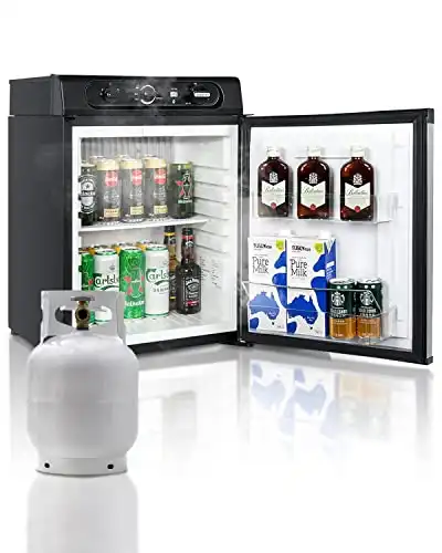 Smad Propane Refrigerator 3 Way Propane Fridge for RV Outdoor Camper Gas 110V 12V,1.4 Cu.ft, Black