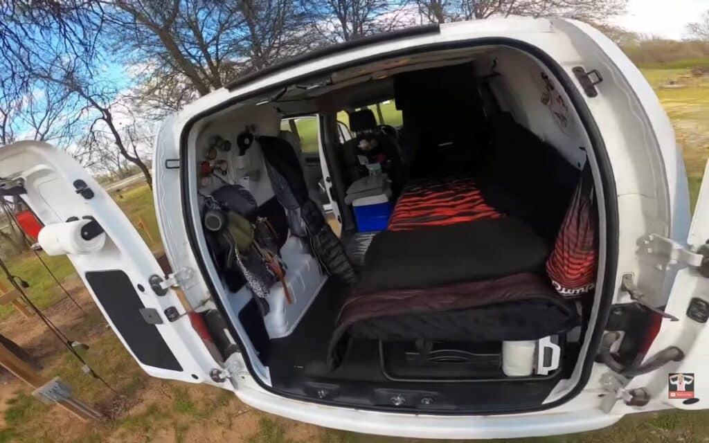 @bunnyplayshere nv200 camper conversion from the back