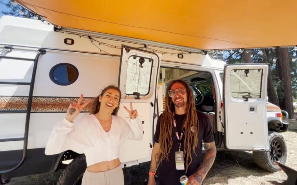 @lidia_rico Couple posing next to their converted ambulance