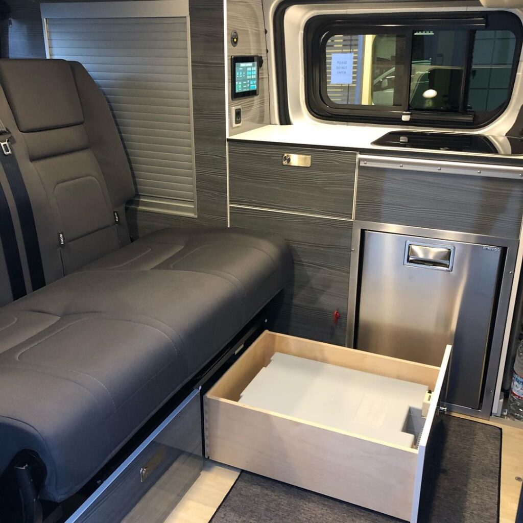 @recon_campers modern interior nissan nv200 camper