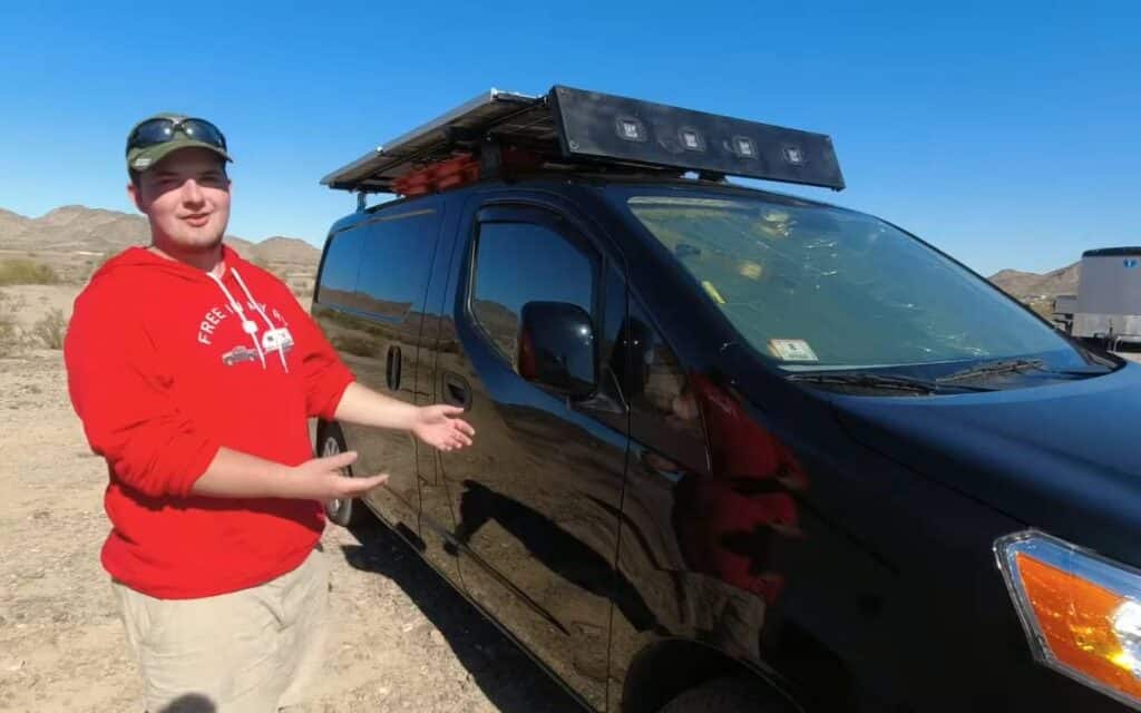 Cam and his black nissan nv200