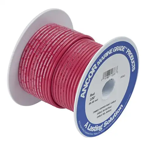 Ancor Marine Grade Primary Wire and Battery Cable (Red, 100 Feet, 14 AWG)