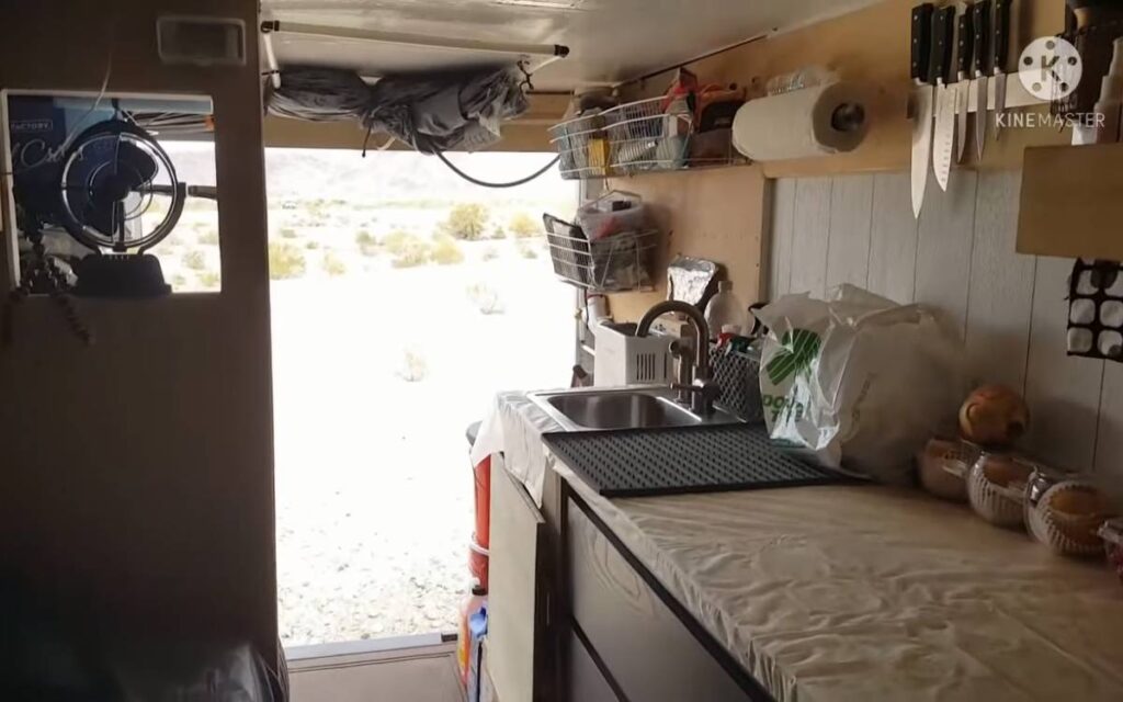 @lamontzenki Kitchen inside a box truck converted to rv