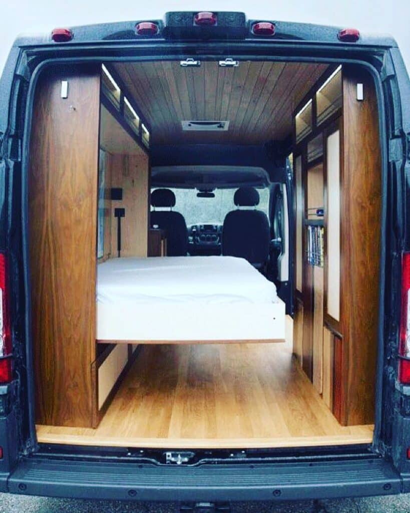 Murphy bed in a camper van build