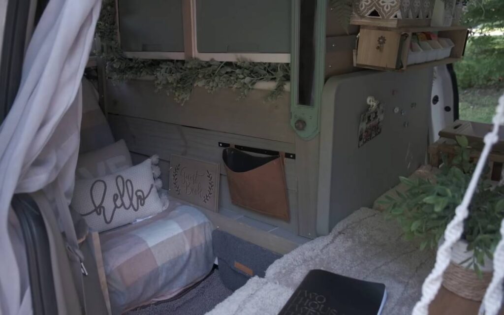 Sherry's homey campervan interior