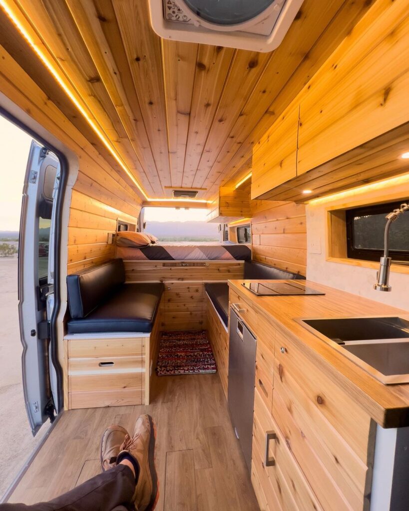 @bohovans Modern campervan interior, rent a campervan for a road trip