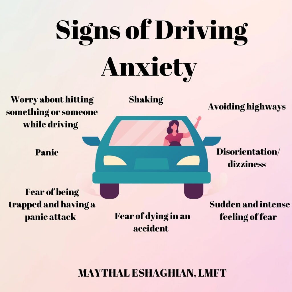 @mindful_psyche Driving anxiety illustration