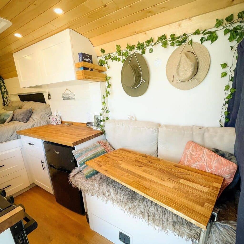 @hayleyandjake Cozy van interior