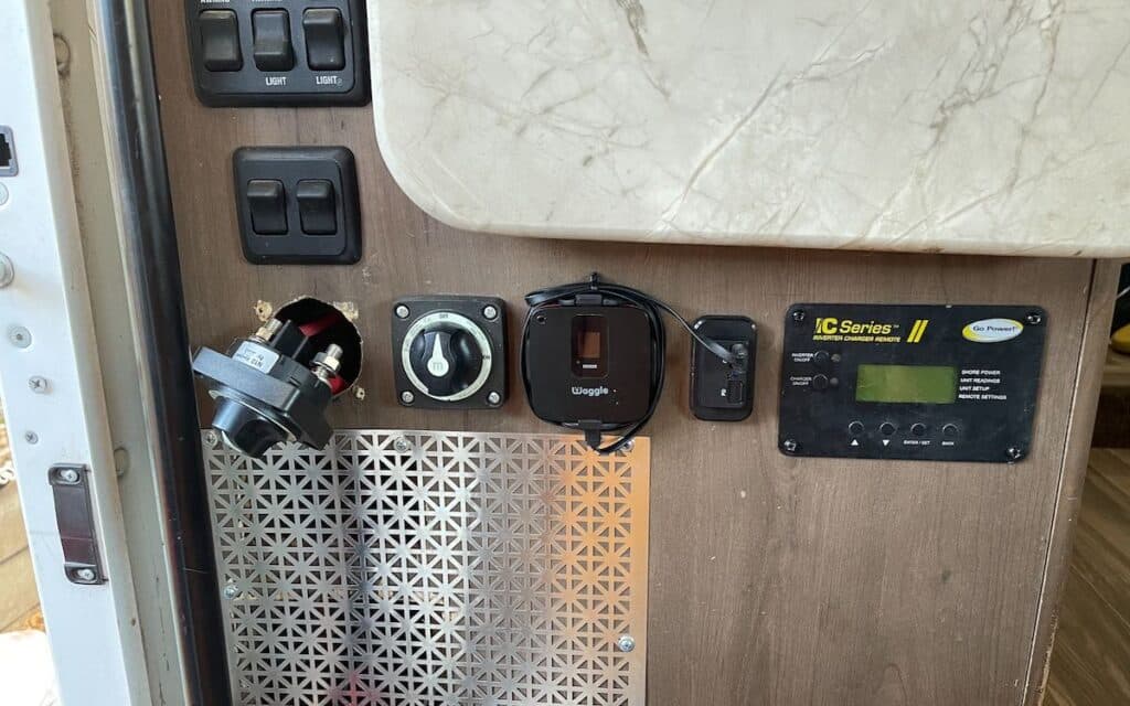 reconfigured rv electrical control panel